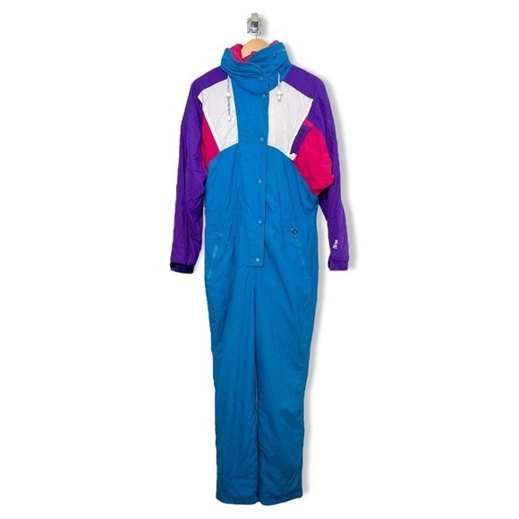 Helly Hansen Jackets & Blazers - Vintage 80s 90s Ski Suit Cevas Helly Hansen Color block Pink Blue White